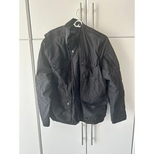 Roundtree & Yorke Mens Black Field Jacket Utility Multi-Pocket Full Zip M